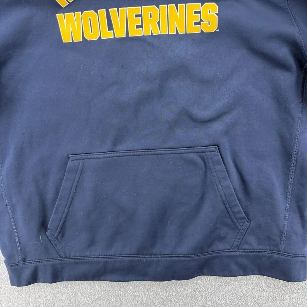 Nike Dri-FIT Michigan Wolverines Hoodie Youth XL Navy Football Pullover Blue